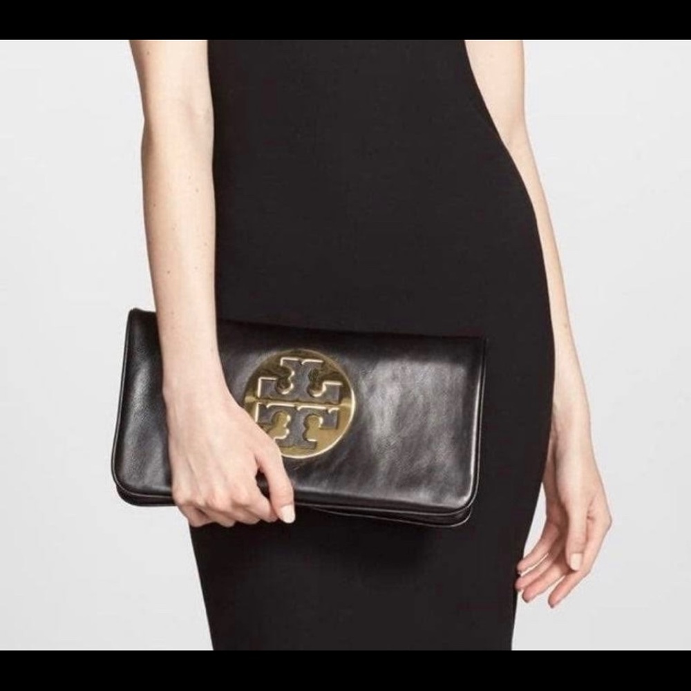 Tory Burch-  Reva Clutch with Black Logo